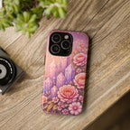Lilac Quartz Garden Phone Case — Pink Floral Gemstone iPhone Cover