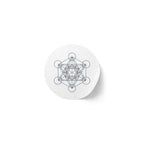 Silver Metatron's Cube Round Sticker Rolls — Sacred Geometry Labels (Pack)
