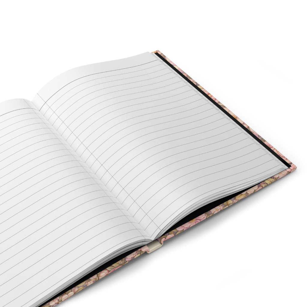 Angelic Crystal Floral Hardcover Journal (Lined Pages) — Pastel Floral & Gemstone Notebook for Gratitude, Journaling, & Gifts