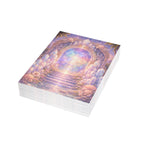 Lemurian Crystal Portal Greeting Card — Ethereal Crystal Stairway Blank Note (1/10/30/50 pcs)