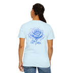 Celestite Rose Crystal Graphic T-Shirt — Chest & Back Floral Print