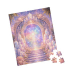 Lemurian Crystal Portal Jigsaw Puzzle — Ethereal Stairway to Light (110/252/520 pcs)