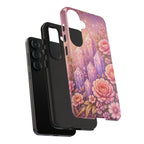 Samsung Galaxy Crystal Garden Phone Case — Pink Floral Crystal Phone Cover