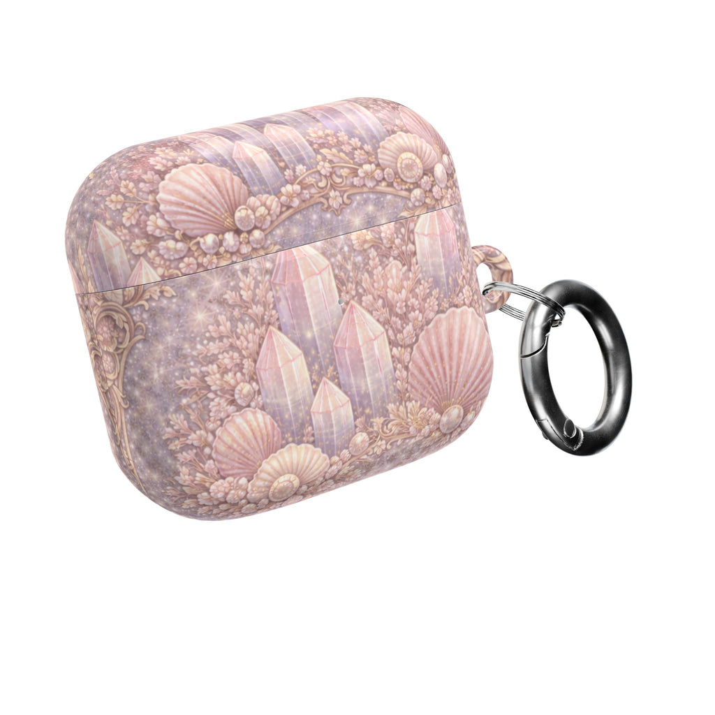 Lemurian Mermaid Crystal Garden AirPod Case — Pastel Seashell Protective Cover for AirPod