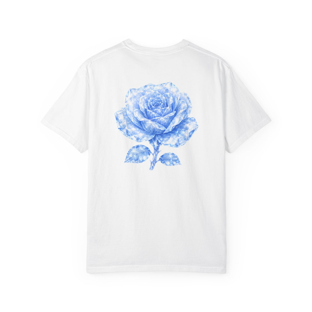 Celestite Rose Crystal Graphic T-Shirt — Chest & Back Floral Print