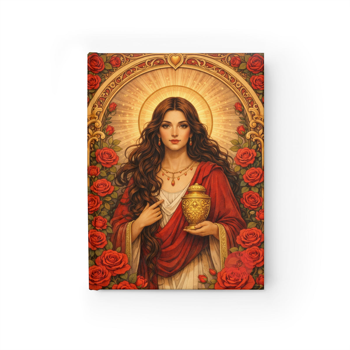 Mary Magdalene Sacred Rose Journal — Blank (Unlined) Pages — Divine Roses Hardcover Notebook