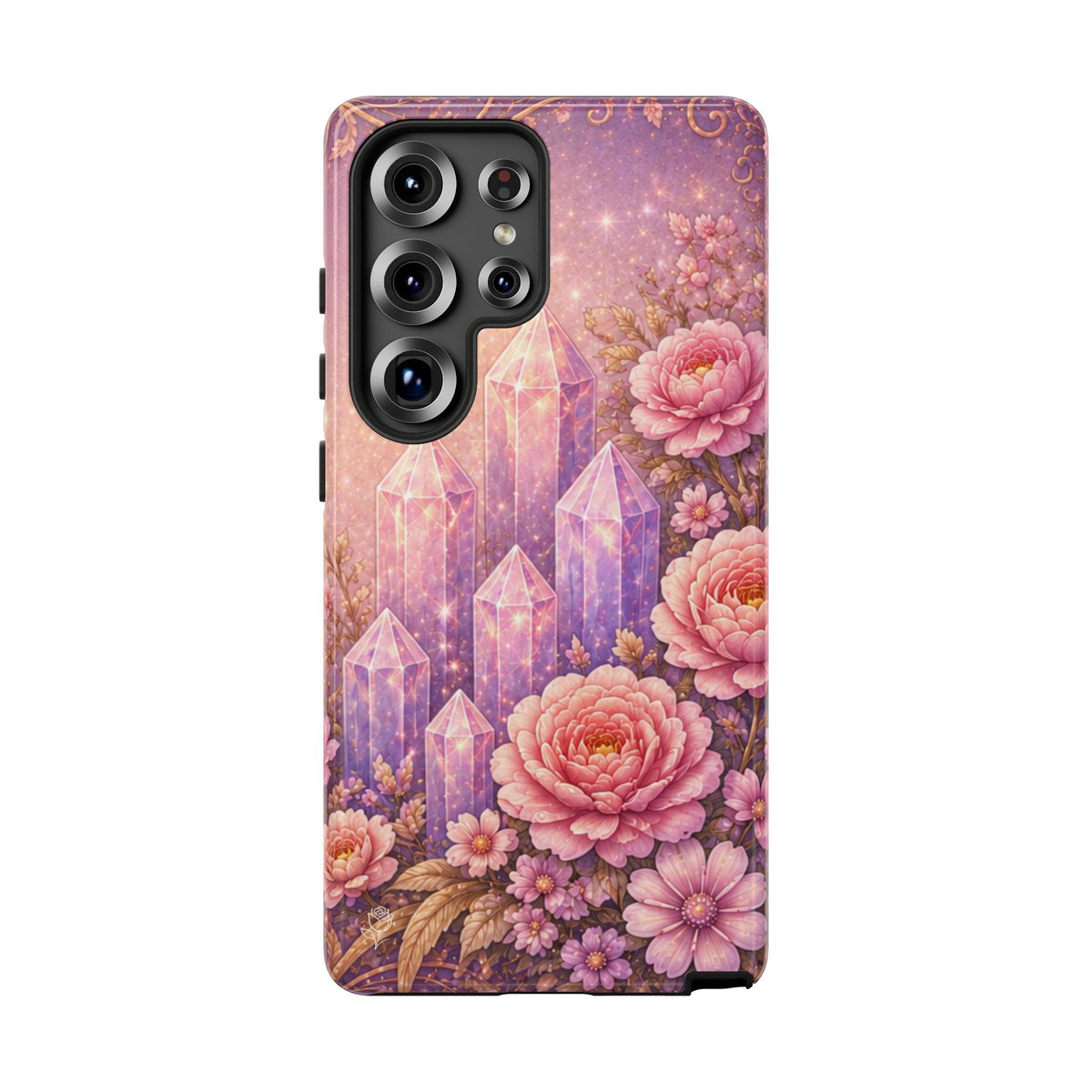 Samsung Galaxy Crystal Garden Phone Case — Pink Floral Crystal Phone Cover