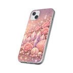 iPhone Case Lemurian Rose Crystal Garden — Sparkling Pastel Floral iPhone Cover