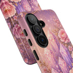 Samsung Galaxy Crystal Garden Phone Case — Pink Floral Crystal Phone Cover
