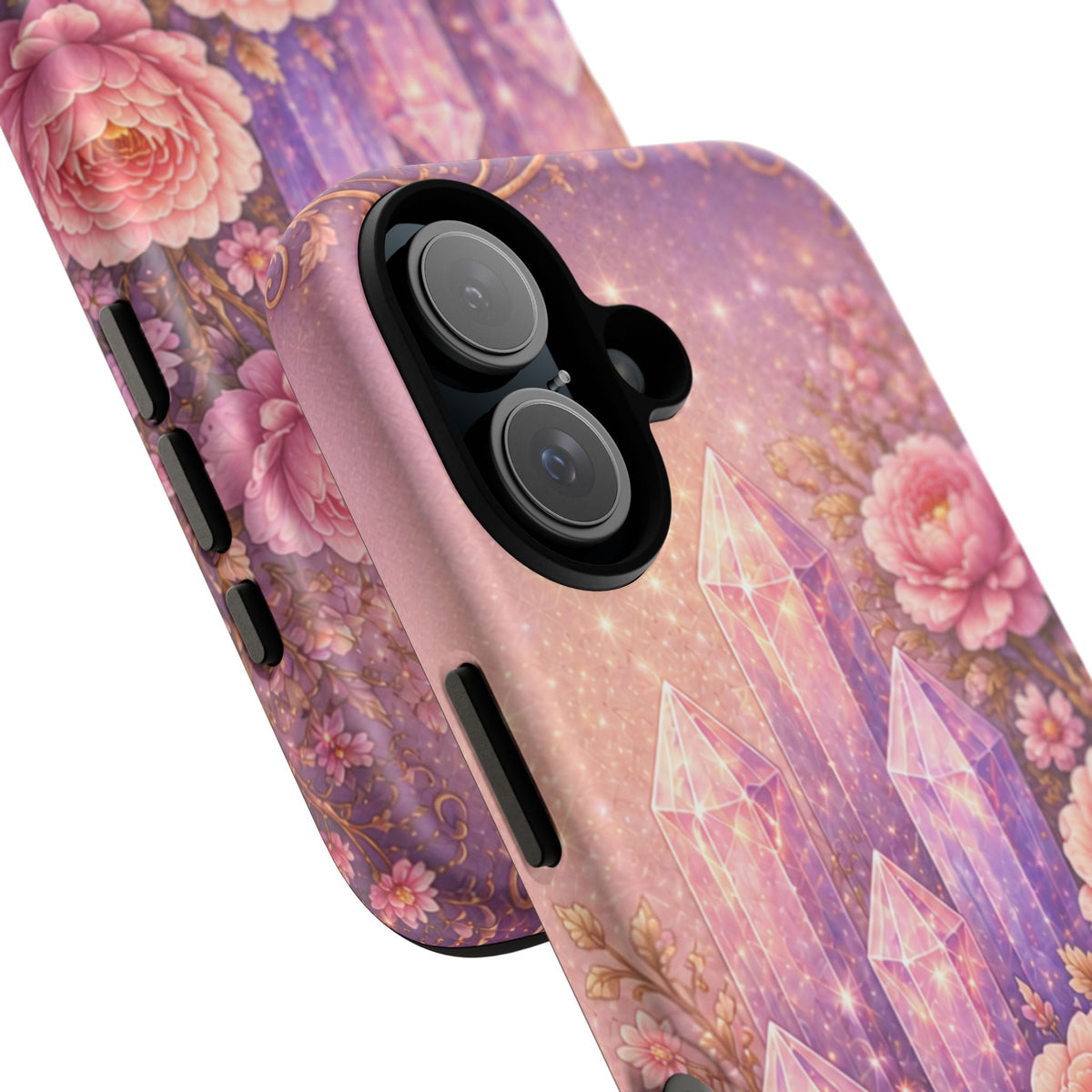 Lilac Quartz Garden Phone Case — Pink Floral Gemstone iPhone Cover