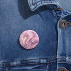 Lilac Fire Dragon Button Pin — Pastel Mystical Pinback for Jackets & Bags