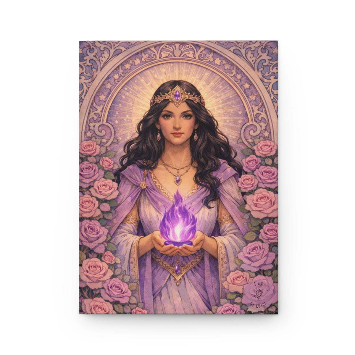 Master Portia Mystic Rose Violet Flame Hardcover Journal (Lined Pages)