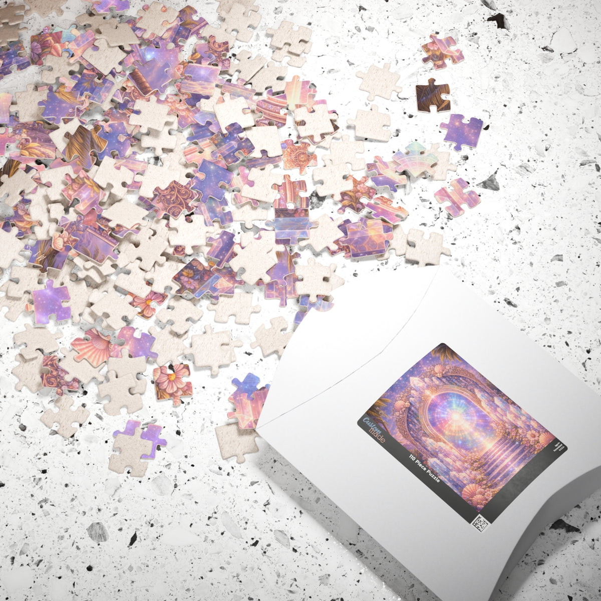 Lemurian Crystal Portal Jigsaw Puzzle — Ethereal Stairway to Light (110/252/520 pcs)