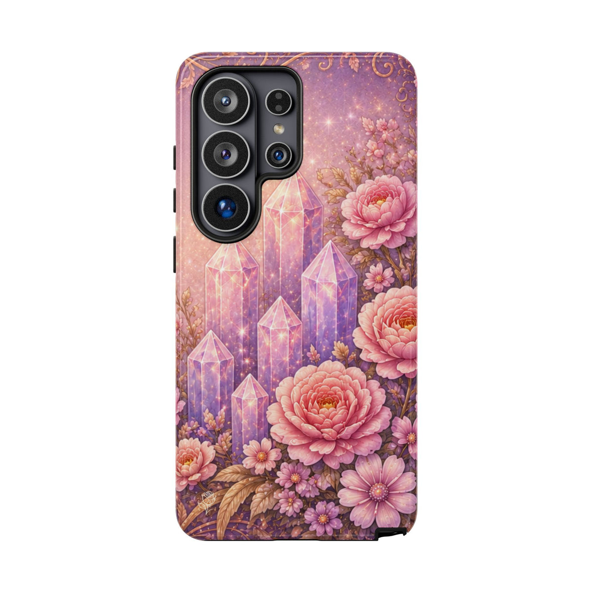 Samsung Galaxy Crystal Garden Phone Case — Pink Floral Crystal Phone Cover