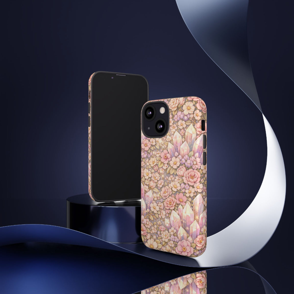 iPhone Case — Angelic Crystal Garden Phone Case — Pink Floral Quartz Protective Cover