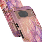 Google Pixel Lilac Quartz Garden Phone Case — Pink Floral Crystal Phone Cover