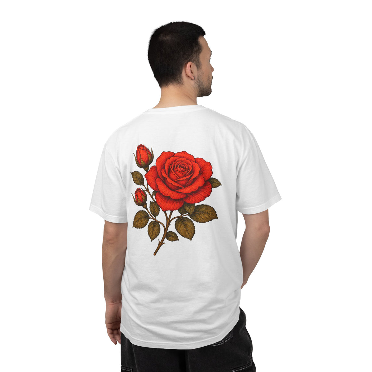 The Sisterhood of The Rose Graphic T-Shirt — Vintage Red Rose Back Print