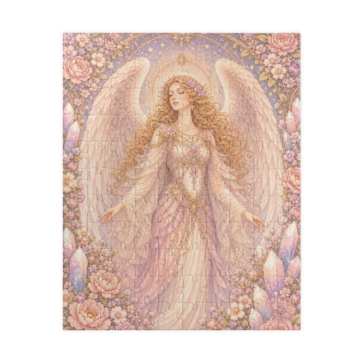 Archangel Glory (Archeia Shekinah) Puzzle — Pastel Floral Archangel Jigsaw (110/252/520 pcs)