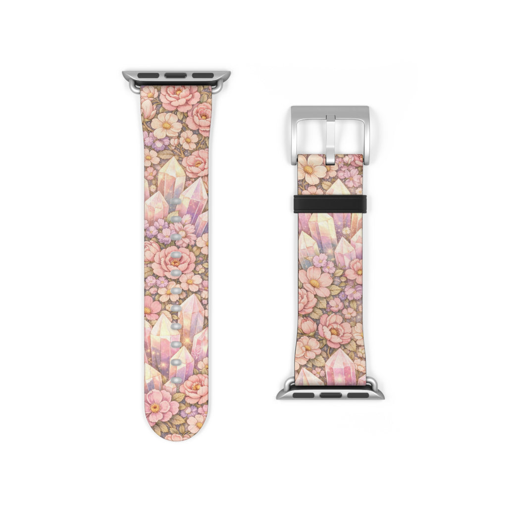 Floral Crystal Garden Watch Band — Pastel Angelical Pattern Apple Watch Strap