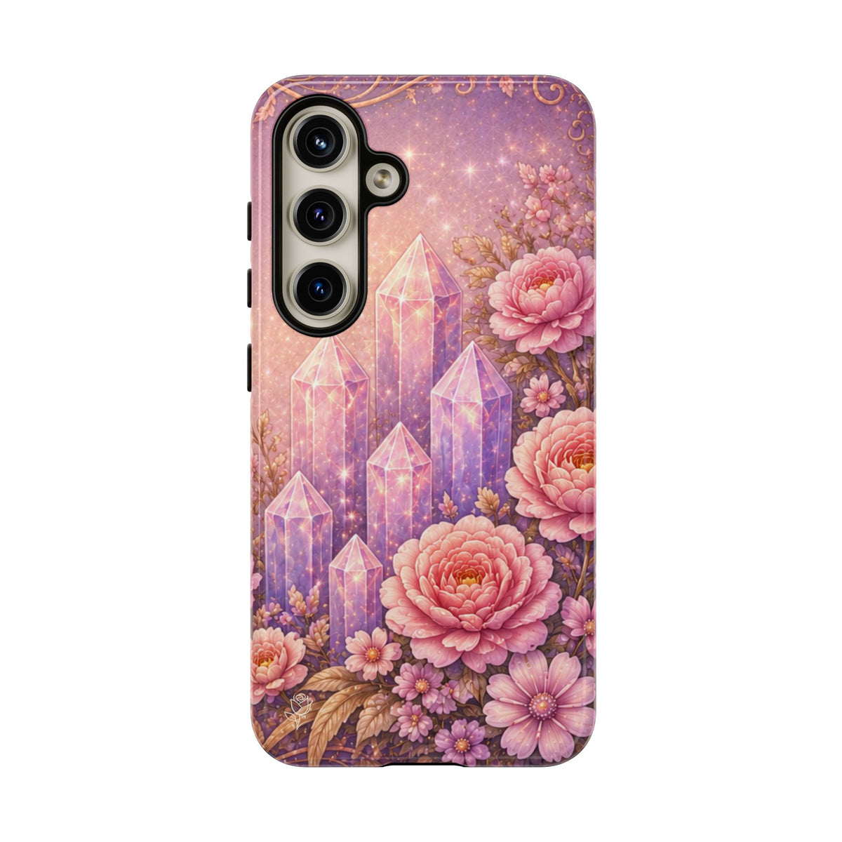 Samsung Galaxy Crystal Garden Phone Case — Pink Floral Crystal Phone Cover