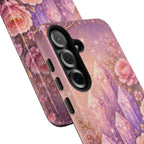 Samsung Galaxy Crystal Garden Phone Case — Pink Floral Crystal Phone Cover