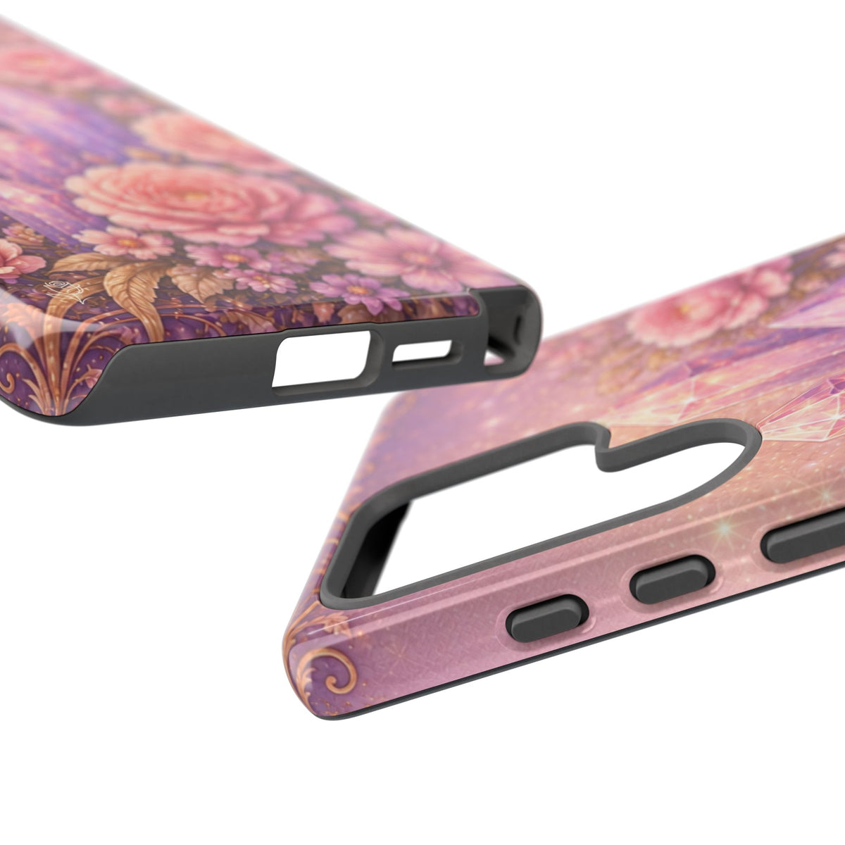 Samsung Galaxy Crystal Garden Phone Case — Pink Floral Crystal Phone Cover