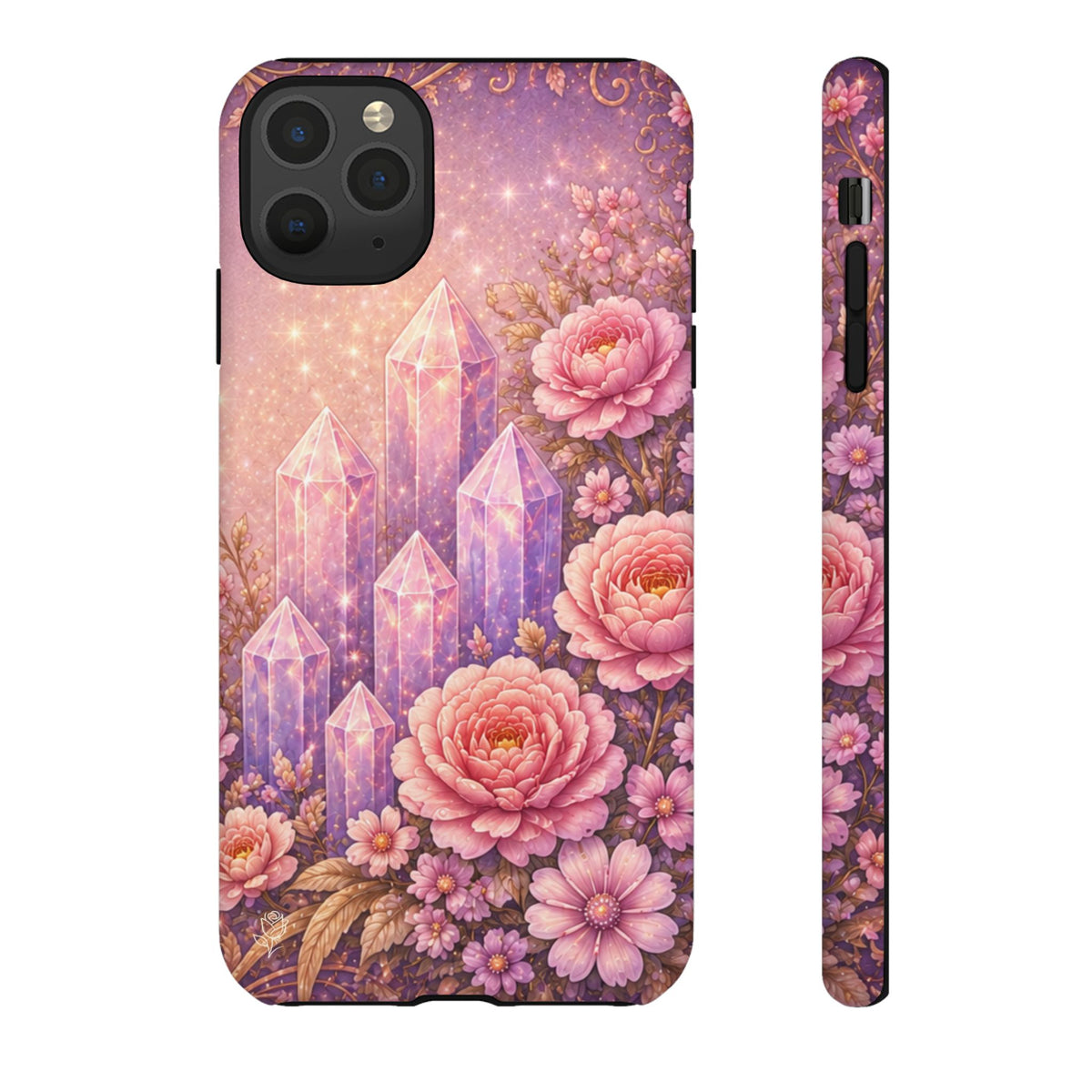 Lilac Quartz Garden Phone Case — Pink Floral Gemstone iPhone Cover