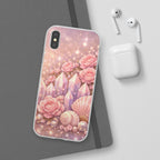 iPhone Case Lemurian Rose Crystal Garden — Sparkling Pastel Floral iPhone Cover