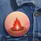 The Flame of Awakening Pin Button — Decorative Enamel-style Badge