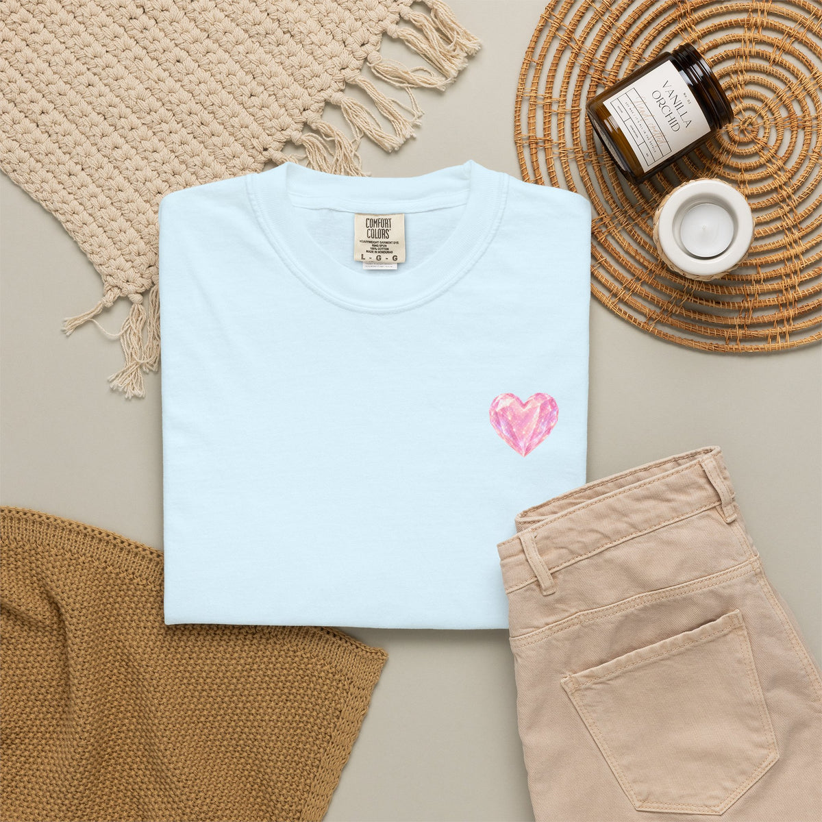 Pink Crystalline Diamond Heart T-Shirt — Crystal Heart Tee