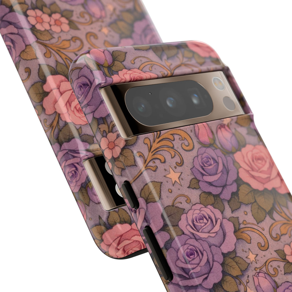 Google Pixel Tough Phone Case — The Sisterhood of the Rose — Master Portia's Rose Garden Vintage Drop-Proof Phone Cover