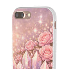 iPhone Case Lemurian Rose Crystal Garden — Sparkling Pastel Floral iPhone Cover