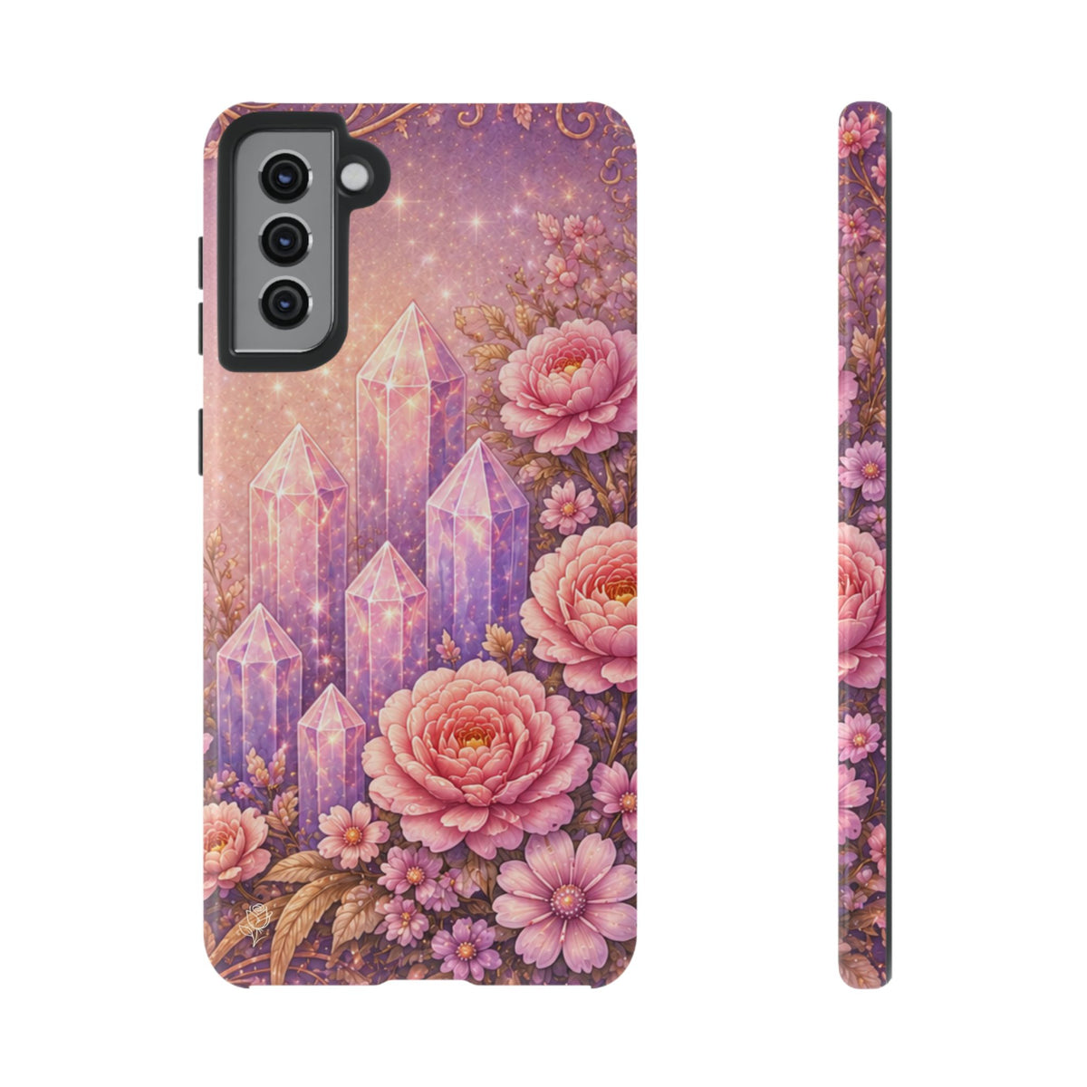 Samsung Galaxy Crystal Garden Phone Case — Pink Floral Crystal Phone Cover