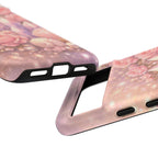 Google Pixel Phone Case — Lemurian Rose Crystal Garden Protective Tough Case — Pink Roses, Shells & Sparkling Gems Phone Case