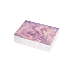 Lilac Fire Dragon Greeting Card — Pastel Floral Dragon Art Folded Note Cards (1/10/30/50-pack)