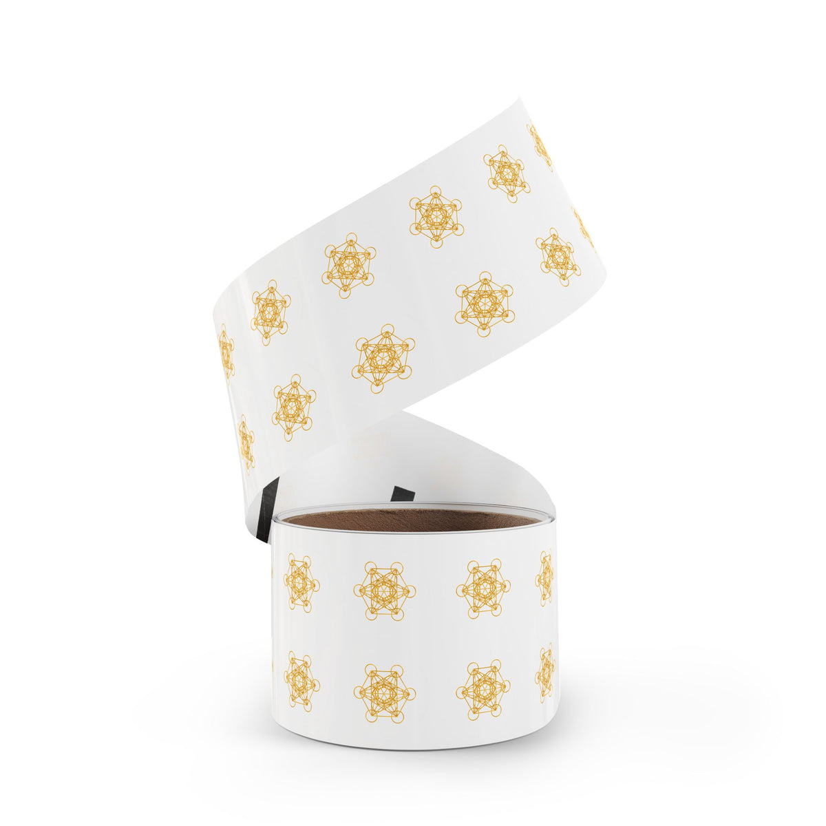 Gold Metatron's Cube Round Sticker Rolls — Sacred Geometry Labels (Pack)