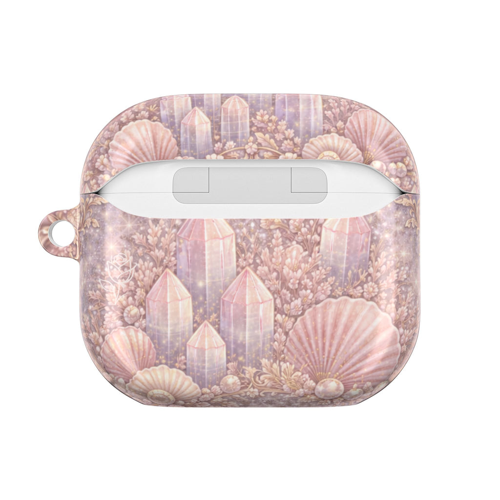 Lemurian Mermaid Crystal Garden AirPod Case — Pastel Seashell Protective Cover for AirPod