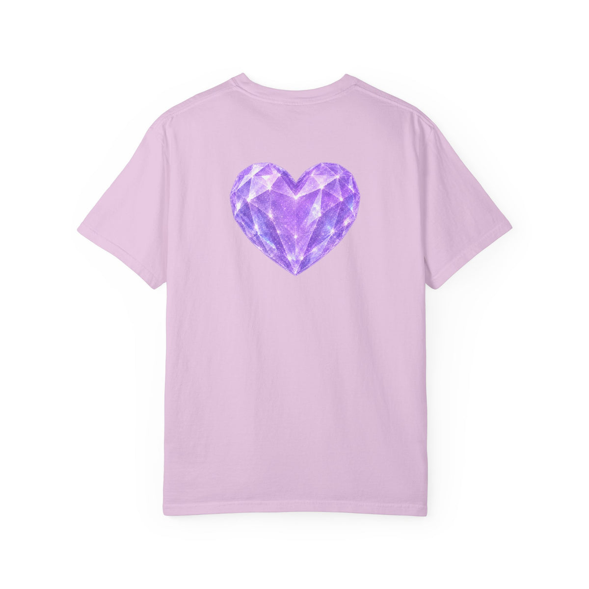 Violet Diamond Crystalline Heart T-Shirt — Purple Gem Graphic Tee