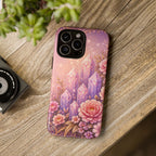 Lilac Quartz Garden Phone Case — Pink Floral Gemstone iPhone Cover