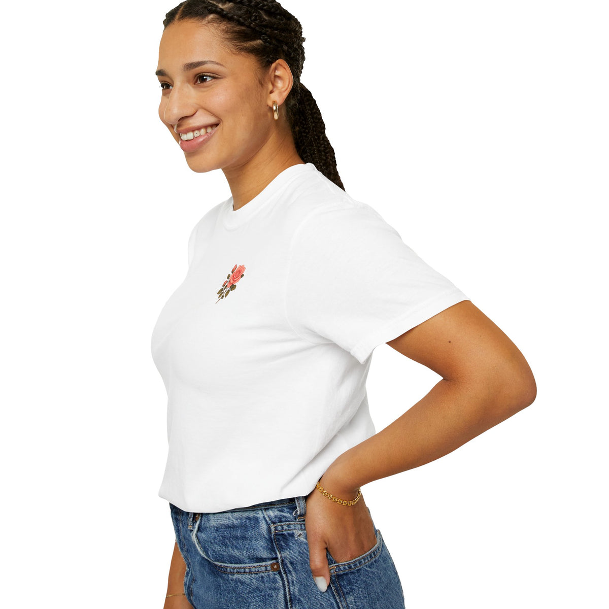 The Sisterhood of the Rose T-Shirt — Master Nada's Vintage Floral Chest & Back Print