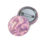Lilac Fire Dragon Button Pin — Pastel Mystical Pinback for Jackets & Bags