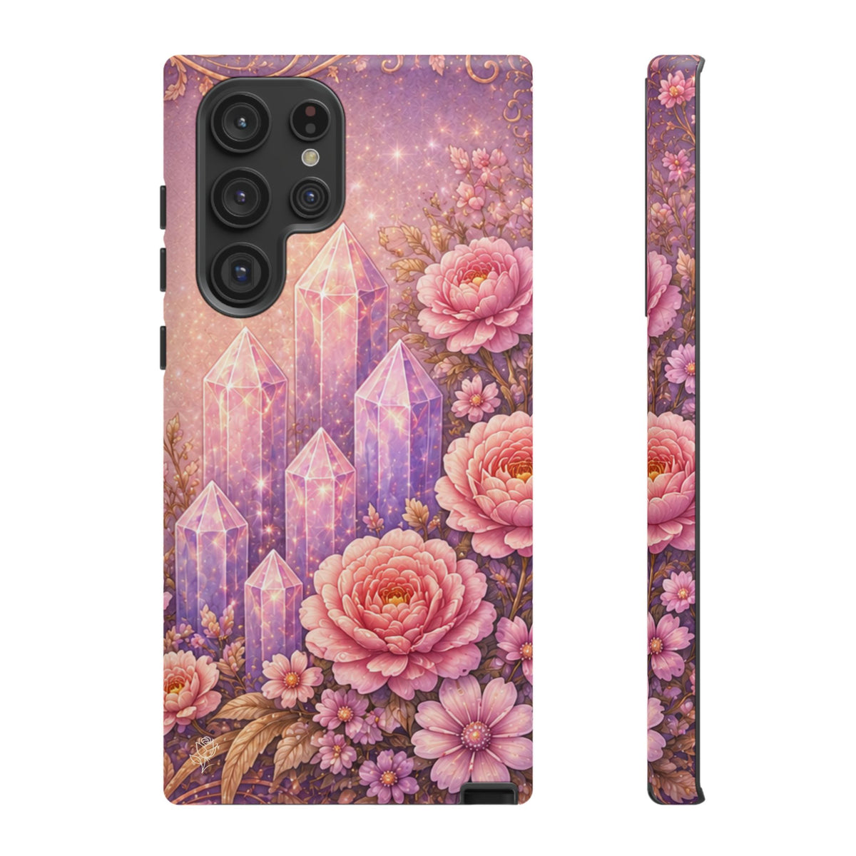 Samsung Galaxy Crystal Garden Phone Case — Pink Floral Crystal Phone Cover