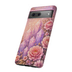 Google Pixel Lilac Quartz Garden Phone Case — Pink Floral Crystal Phone Cover