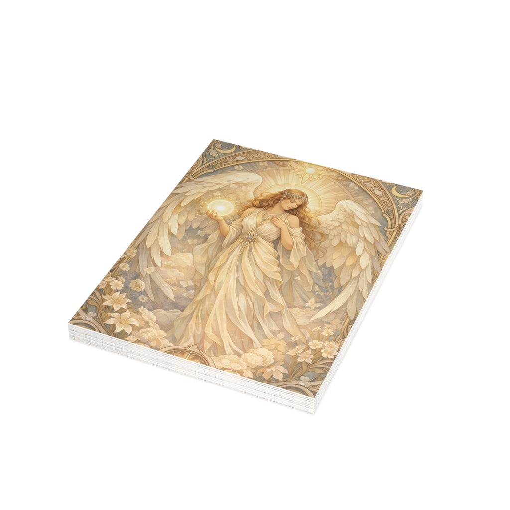 Birthday Angel Sitael Greeting Cards — Ethereal Angel Floral Blank Note Cards (Single or Pack of 10/30/50)