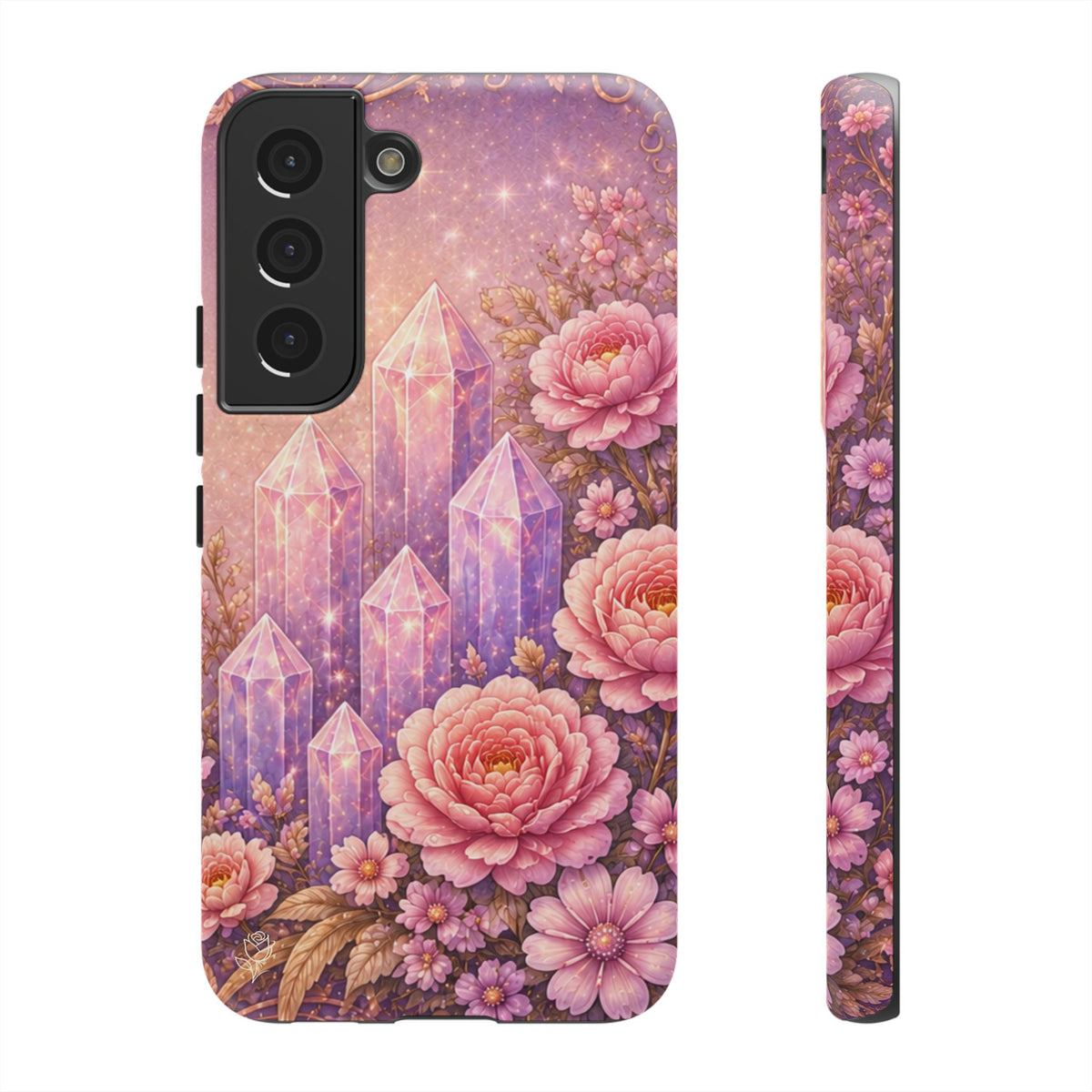 Samsung Galaxy Crystal Garden Phone Case — Pink Floral Crystal Phone Cover