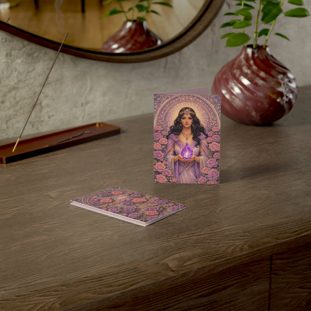 Master Portia Greeting Card — Violet Flame Greeting Card (Blank Inside)