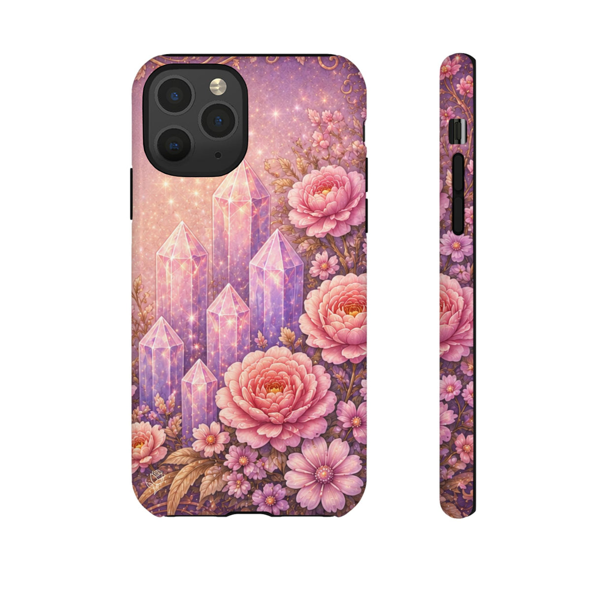 Lilac Quartz Garden Phone Case — Pink Floral Gemstone iPhone Cover