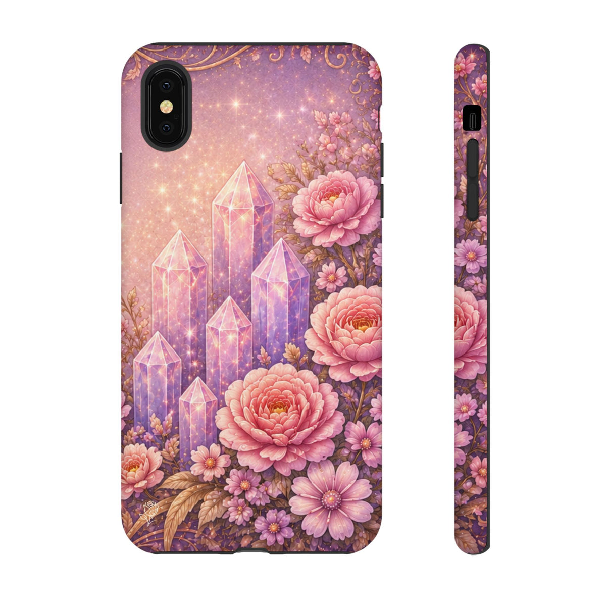 Lilac Quartz Garden Phone Case — Pink Floral Gemstone iPhone Cover