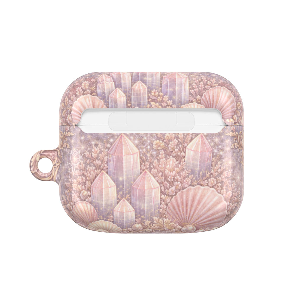 Lemurian Mermaid Crystal Garden AirPod Case — Pastel Seashell Protective Cover for AirPod
