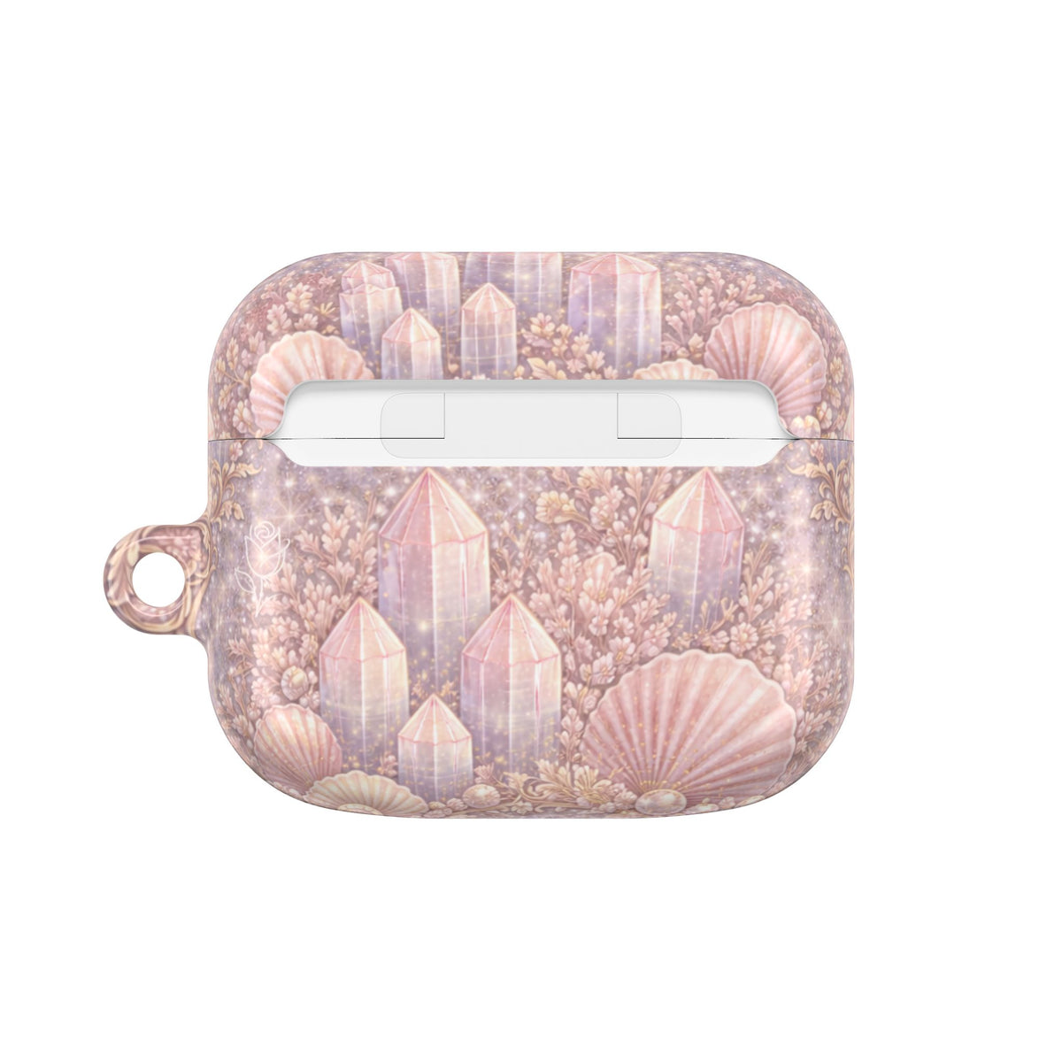 Lemurian Mermaid Crystal Garden AirPod Case — Pastel Seashell Protective Cover for AirPod